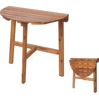 Klapptisch HWC-L19, Gartentisch Balkontisch, In-/Outdoor klappbar Akazie Holz - 71x70x34cm - Braun