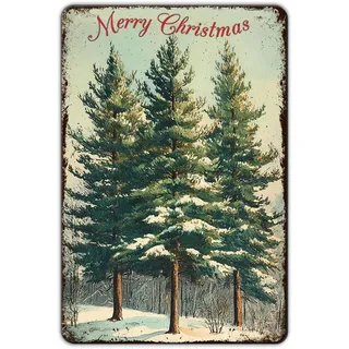 Muorruo Vintage-Weihnachtsdekor-Poster, Weihnachtsbaum-Poster, Frohe Weihnachten, Vintage-Bildposter für Feiertags-Wanddekoration, Geschenke, Outdoor-Café, Wohnzimmer, Schlafzimmer