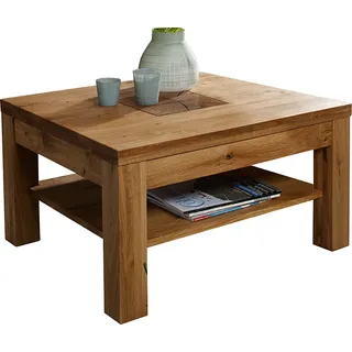 Couchtisch 70x70cm, Wildeiche massiv geölt, WINNIPEG-69 - Braun