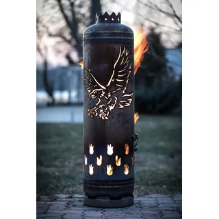 Feuerstelle Adler Feuertonne Gasflasche für Garten & Terrasse