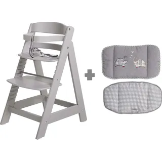 roba Treppenhochstuhl Sit Up III, mitwachsend vom Baby- bis Jugendstuhl, taupe, mit Sitzverkleinerer - Taupe