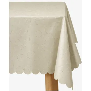 Tischwäsche Ranken Schnörkel champagner - 130 x 130 cm - Beige