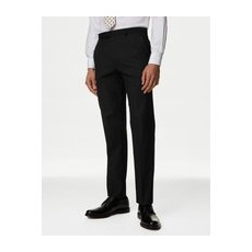 Mens M&S Collection Regular Fit Stretch Suit Trousers - Black, Black - 46-LNG
