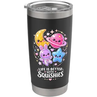 Life is Better with Squishies Cute Kawaii Dumpling Doppelwandiger Edelstahl-Thermobecher