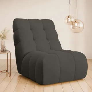 Home Affaire Sessel AURELIAN Velours 88,5 x 95,5 x 130 cm Grau mit Wellenunterfederung