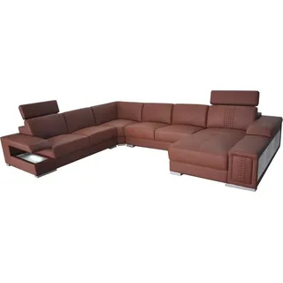 Ecke Leder Modern XXL Couch Wohnlandschaft Couchen Sofas Sofa L Form B2021 Neu - Braun