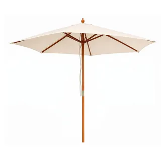 Linder Exclusiv Gartensonnenschirm mit Holzkonstruktion 250 cm Beige - Rot