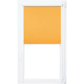 Verdunklungsrollo mit Kassette und seitlichen Leisten 100% Black Out Thermorollo (orange, 120x150 cm) - Orange