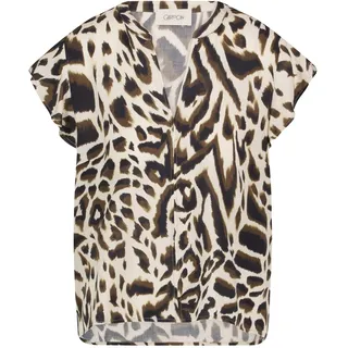 Klassische Bluse CARTOON "Blusenshirt mit Volant", Damen, Gr. 44, bunt (nature, khaki), Obermaterial: 100% Viskose CV., Blusen Klassische Bluse