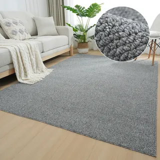 my home Teppich »Lilia« rechteckig 5 mm Höhe Sisal-Optik, uni, waschbar, Wohnzimmer, Schlafzimmer, Esszimmer, grau