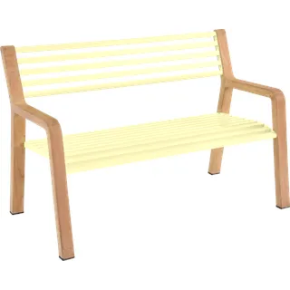 Fermob SOMERSET Bank Aluminium/Teak 122x62x82 cm