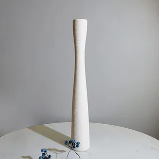 Cutfouwe Bodenvase für Pampasgras,Keramik Vase Weiß Matt Groß 50cm Hoch,Deko Blumenvase Modern Minimalismus Design,Handmade Schmal Vasen für Trockenblumen,Langstielige Blumen or Zweige