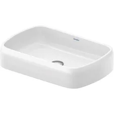 Duravit Qatego Aufsatzbecken, 600x400mm, ohne Überlauf, geschliffen, Soft Edge, oval, 238460, Farbe: ohne Hahnloch, mit HygieneGlaze