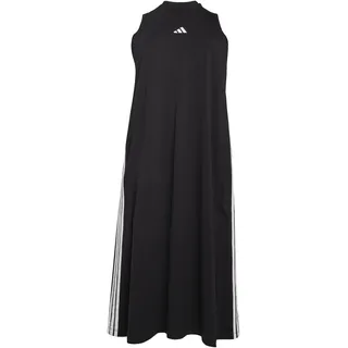 adidas Women's Essentials 3-Stripes Long Racerback Dress, Black/White, XL