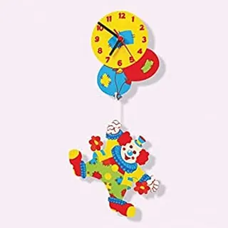 Dida - Wanduhr Clown mit Luftballons, Analoge Uhr Zum Aufhängen Und Zum Dekorieren, Ideal Für Das Kinderzimmer, Der Lustige Clown Ist EIN Wunderbares Geschenk Für Kinder Jeden Alters