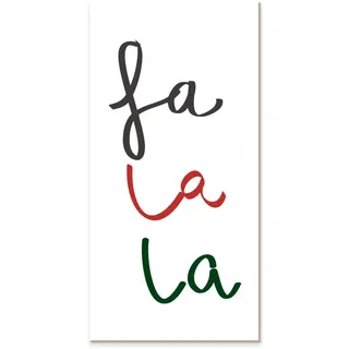 Declea Weihnachtsbrettchen Fa la la aus Holz zum Aufhängen oder Aufstellen, Dekoration für Zuhause, Party, Event, Design