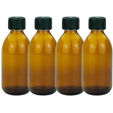 Bild von 4 braune Glasflaschen 250 ml mit Schraubverschluss