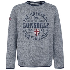 Bild London Herren Borden Crewneck Sweatshirt Knit, Light Grey, XL