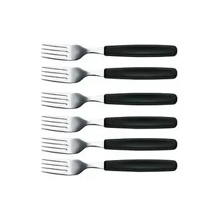 VICTORINOX Gabeln Tafelgabeln schwarz, silber glänzend, 6 St.