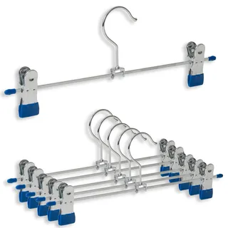 IPEA Hosenbügel aus Metall mit schlankem Design – 6 Stück – platzsparende Kleiderbügel aus Edelstahl mit Clip zum Aufhängen von Jeans, Röcken, Kleidung, Accessoires in Schränken und Kleiderschränken