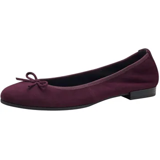 TAMARIS Damen Ballerina Leder bequem; Merlot, EU 39