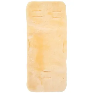 Merauno® Baby Lammfell Einlage Kinderwagen Sitzauflage/Sitzeinlage für Buggy Babyschale Jogger Babybett Kinderbett Natur-Fell Medizinisch Gegerbt Schafslammfell Universal 80cmx35cm Washbar (Medizin)