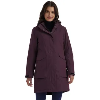 KILLTEC Damen Parka/Mantel wasserdicht mit abzippbarer Kapuze Damen Funktionsparka, dunkelpflaume, 42, 43284-000
