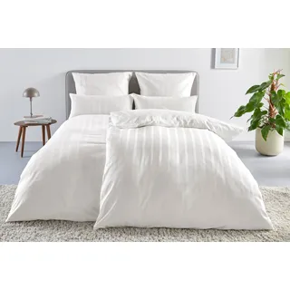LeGer Home by Lena Gercke Leonore Gestreift Baumwolle Beige 135 x 200 cm + 40 x 80 cm