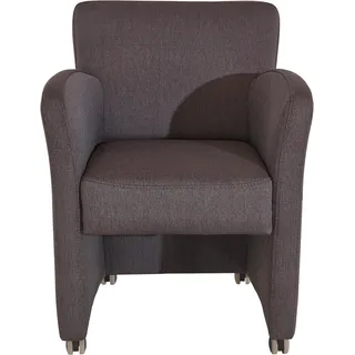 exxpo - sofa fashion Sessel Intenso Leder/Mikrofaser 66 x 83 x 66 cm Grau mit Rollen