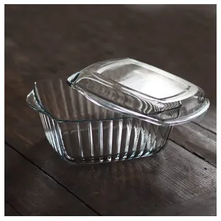 Pasabahce 59049 2-Teilig Auflaufform Glaskochgeschirr Glasbräter 2,6L eckig mit