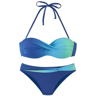 LASCANA Bügel-Bandeau-Bikini Damen blau-türkis Gr.38 Cup B