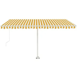 vidaXL LED Einziehbar Gelenkarmmarkise 400 x 350 cm gelb/weiß 3069623