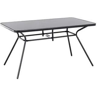 Beliani Gartentisch 140 x 80 x 73 cm Schwarz