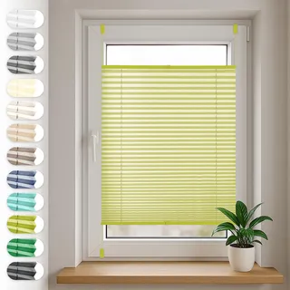 Sonello Plissee Klemmfix ohne Bohren 95cm x 140cm Olivgrün Plisseerollo | Klemmrollo, Sonnenschutz für Tür & Fenster, Blickdicht, Sichtschutz, Fensterrollo, Fertigplissee Rollo - einfache Montage