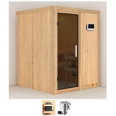 Bild Sauna »Milaja«, (Set), 3,6-kW-Bio-Plug & Play Ofen mit externer Steuerung beige