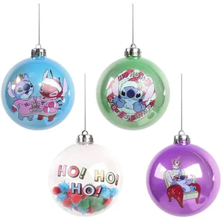 Disney Stitch Weihnachtskugelset, Christbaumschmuck, Kunststoff 4 Stück