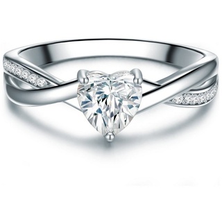 Trilani Ring Herz Sterling Silber Zirkonia in Silber Ringe Damen