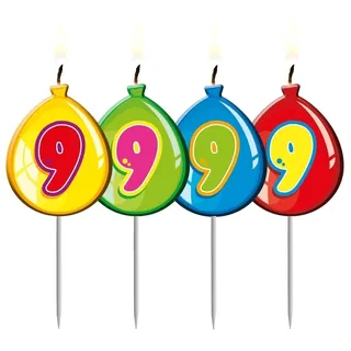 Folat 4 Zahlenkerzen * Zahl 9 * ┃ Ballon Design ┃ 9. Geburtstag ┃ Kindergebu