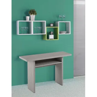Dmora - Ausziehbare Konsole Lavanda, Esstisch mit Klappöffnung, ausziehbare Mehrzweckkonsole, 100% Made in Italy, 120 x 70 x 75 cm, Zement