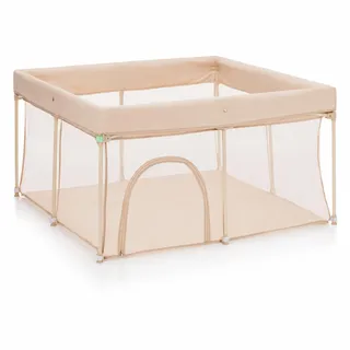 Fillikid Laufgitter Dubai 120x120 cm natur - Baby Laufstall höhenverstellbar, Laufgitter Baby120x120, großer Laufstall Baby, Playpen Baby, Baby Laufgitter faltbar stabil, Laufstall