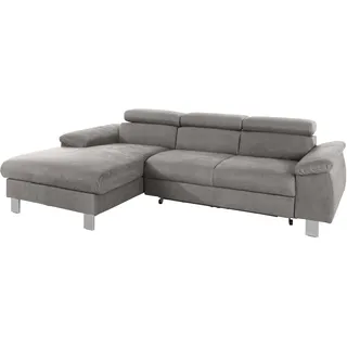 Cotta Eckcouch Kunstleder 3-Sitzer Grau