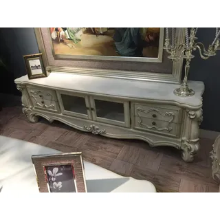 Sideboard TV Lowboard RTV Schrank Tisch Wohnzimmer Holz Klassisch Barock Neu - Weiß