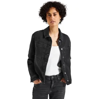 STREET ONE Damen A212635 Jeansjacke mit Brusttaschen, Black Washed, 38