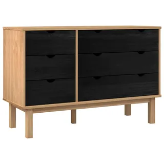 vidaXL Schubladenschrank mit Speicher OTTA Schwarz 111 x 43 x 73,5 cm - Schwarz