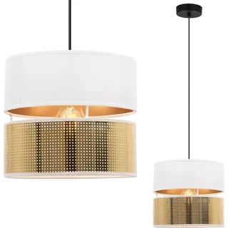 Asti Duo Hängelampe Schwarz 1 Flach Weissgold Lampenschirm Ts 20Cm