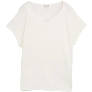 Tom Tailor Fabric Mix Kurzarm-T-Shirt Weiß L