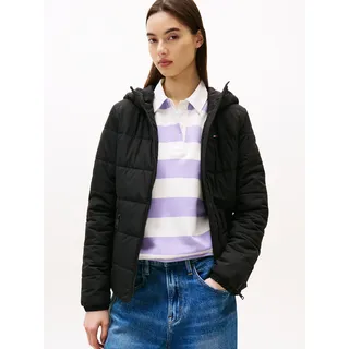 Tommy Hilfiger Tommy Jeans Damen »TJW Slim Lw Hooded Padded Jacket Dw0dw20959 Pufferjacke, BLACK (Black), S EU