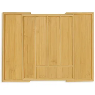 Relaxdays Besteckkasten , Holz, Holzwerkstoff , 47x5x33 cm , Küchenzubehör, Küchenhelfer, Besteckeinsätze