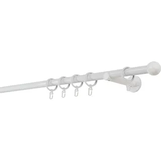MYDECO Vorhangstange Ball 1-läufig Ø 20 mm 210 cm Weiß