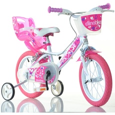 Bild von 8006817902478 Fahrrad Stadtrad 40,6 cm 16 Zoll«, mit Stützrädern, Korb und Puppensitz rosa